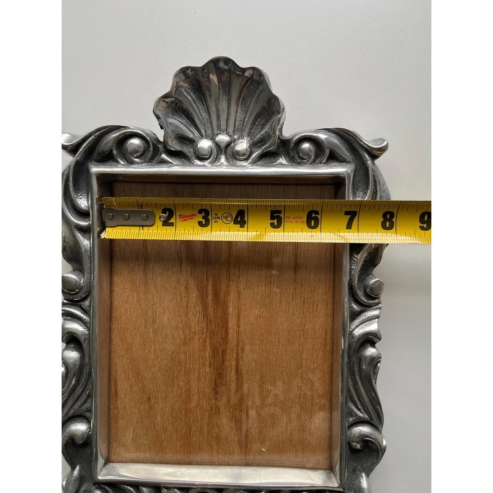 Holland Boone Polished Pewter Picture Frame, HEAVY, Rococo/Baroque style